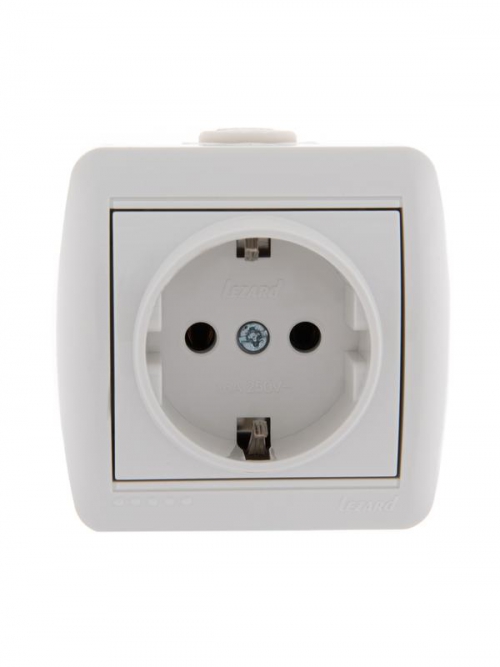 Розетка 1-м ОП Nata 16А IP20 с заземл. керамика бел. LEZARD 710-0200-122 710-0200-122