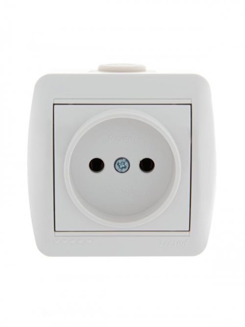 Розетка 1-м ОП Nata 16А IP20 без заземл. керамика бел. LEZARD 710-0200-121 710-0200-121