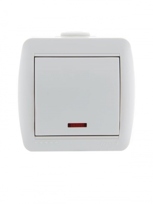 Выключатель 1-кл. ОП Nata 10А IP20 с подсветкой бел. LEZARD 710-0200-111 710-0200-111