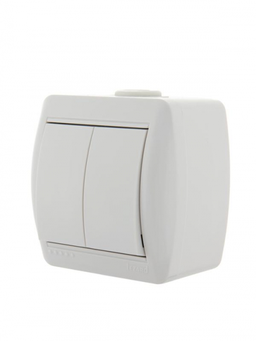 Выключатель 2-кл. ОП Nata 10А IP20 бел. LEZARD 710-0200-101 710-0200-101