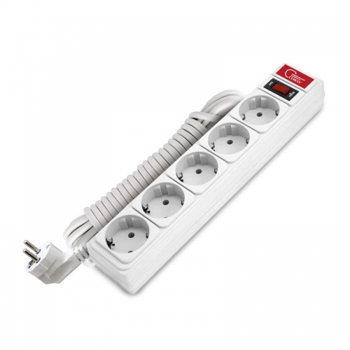 Удлинитель с сетевым фильтром 5х5м 10А IP21 ПВС 3х0.75 бел. Союз 1327 1327