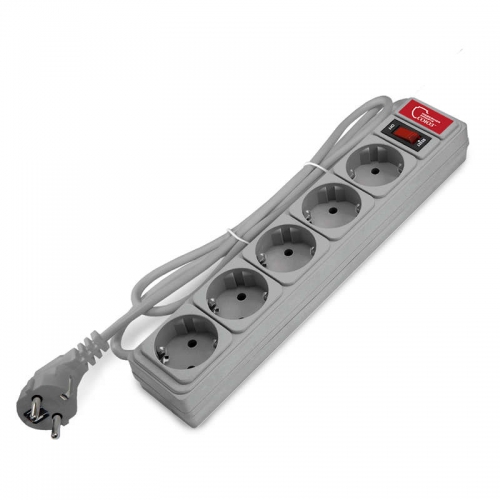 Удлинитель с сетевым фильтром 5х1.8м 10А IP21 ПВС 3х0.75 сер. Союз 1341 1341