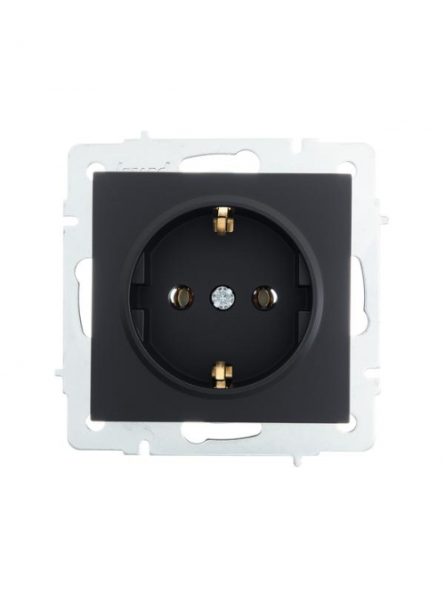 Розетка 1-м СП Vesna с заземл. ПБТ механизм черн. бархат LEZARD 742-4288-122B 742-4288-122B