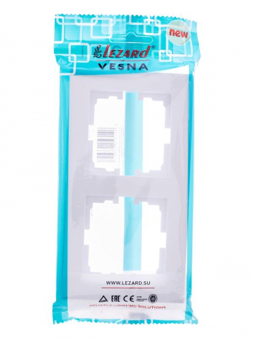 Рамка 2-местн. горизонт. VESNA бел. LEZARD 742-0200-147 742-0200-147