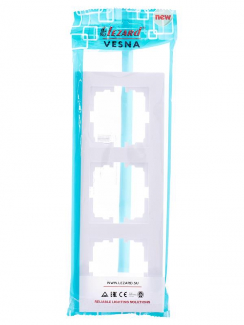Рамка 3-местн. горизонт. VESNA бел. LEZARD 742-0200-148 742-0200-148