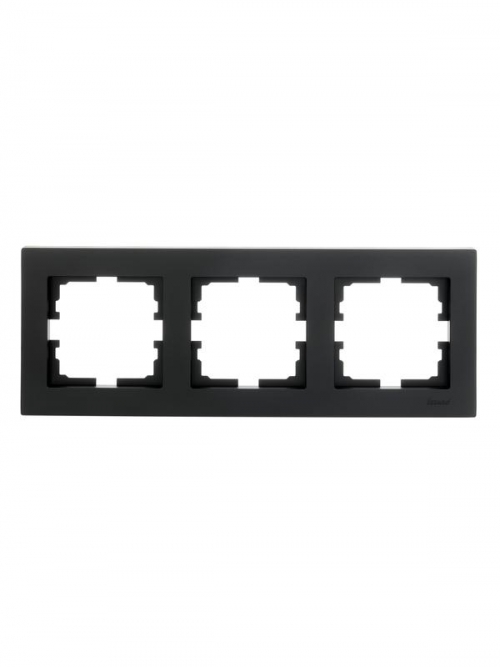 Рамка 3-местн. горизонт. VESNA черн. бархат LEZARD 742-4200-148 742-4200-148