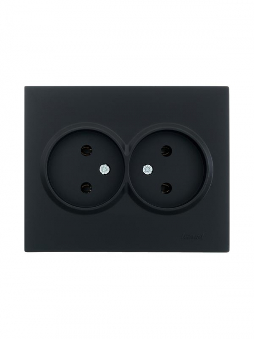 Розетка 2-м СП VESNA без заземл. ПБТ черн. бархат LEZARD 742-4200-128B 742-4200-128B