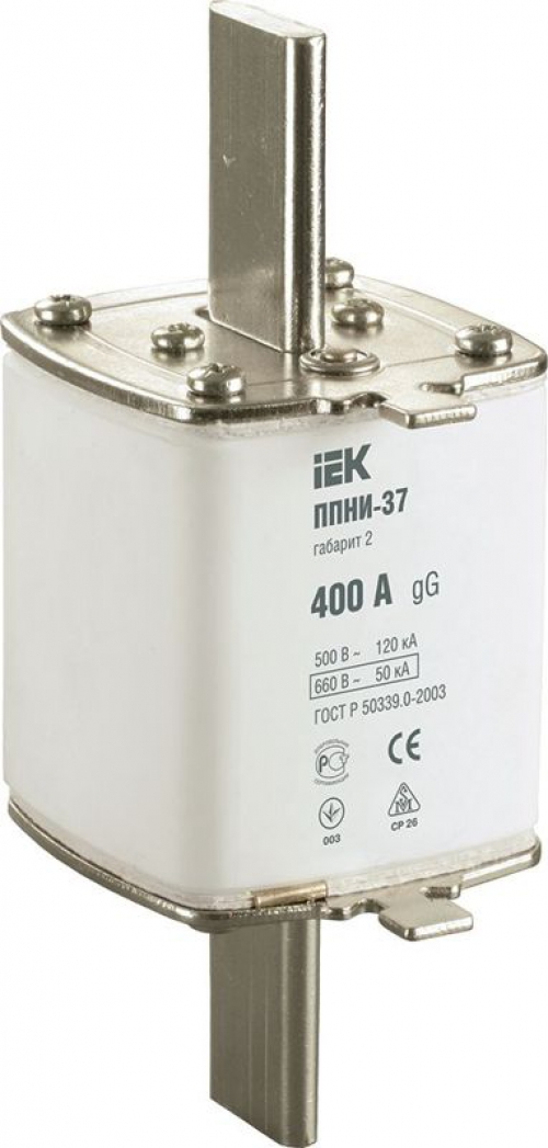 Вставка плавкая ППНИ-37 400А габарит 2 IEK DPP40-400 DPP40-400