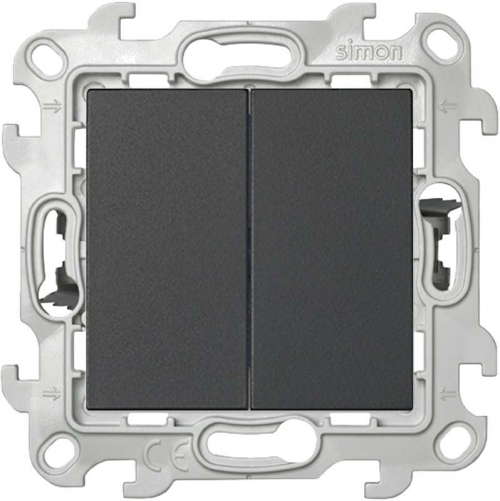 Выключатель 2-кл. 1п 2мод. СП Simon 24 Push&Go 10А IP20 механизм графит Simon 2420398-038 2420398-038