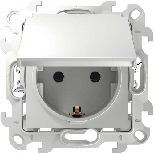Розетка 1-м СП Simon24 Push&Go 16А IP44 2P+E механизм бел. Simon 2420448-030 2420448-030