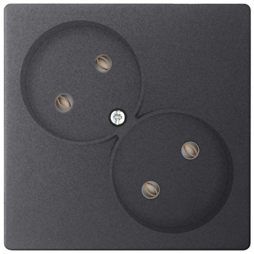 Розетка 2-м СП Simon24 16А IP20 2х2P без защ. шторок механизм графит Simon 2450457-038 2450457-038