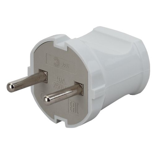 Вилка без заземл. прямая 10А бел. Vx1-W ЭРА Б0039671 Б0039671