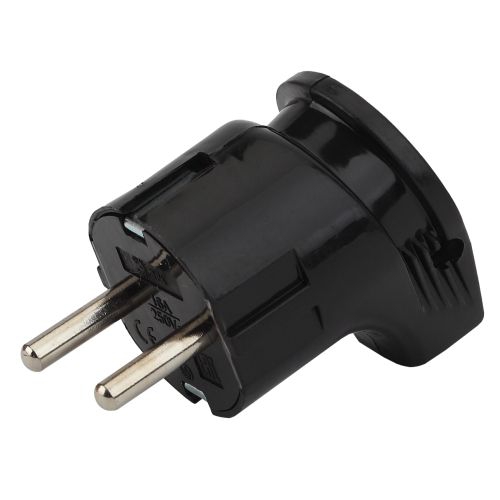 Вилка с заземл. угловая 16А черн. Vx3-B ЭРА Б0039679 Б0039679