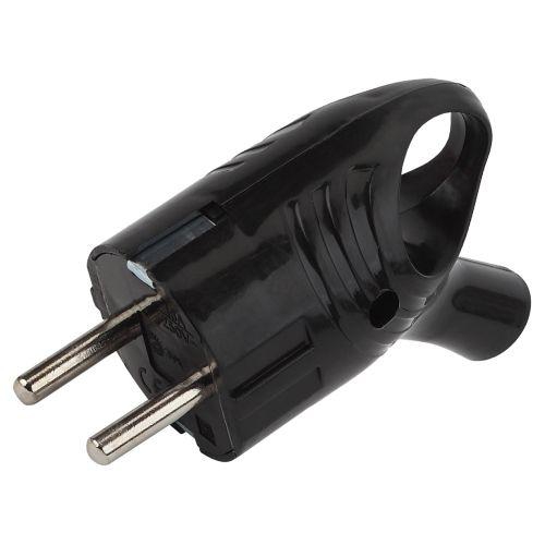 Вилка с заземл. угловая с кольцом 16А черн. Vx4-B ЭРА Б0039677 Б0039677