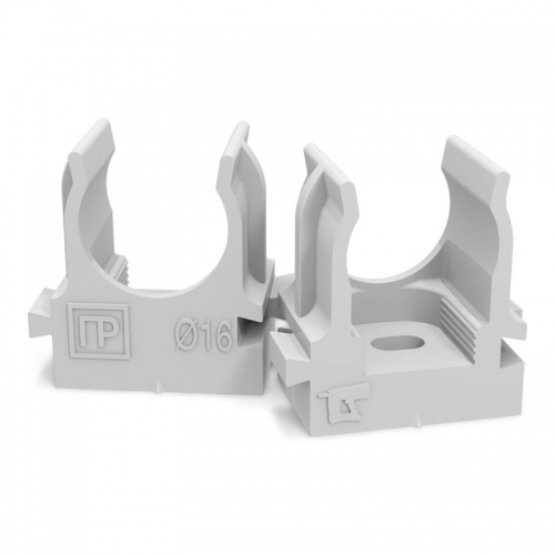 Держатель для труб (клипса) d16мм для монтажного пистолета в п/э сер. Промрукав PR13.0119 PR13.0119