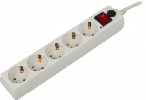 Удлинитель с сетевым фильтром 5х10м с заземл. 10А IP20 500SH-10-W 2.2кВт CCA бел. BURO 992302 992302