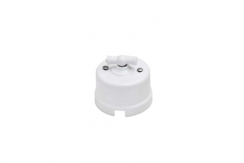 Выключатель поворотный 2-кл. ОП Лизетта 10А IP20 ретро 4 полож. ABS-пластик бел. Bironi B1-202-21 B1-202-21