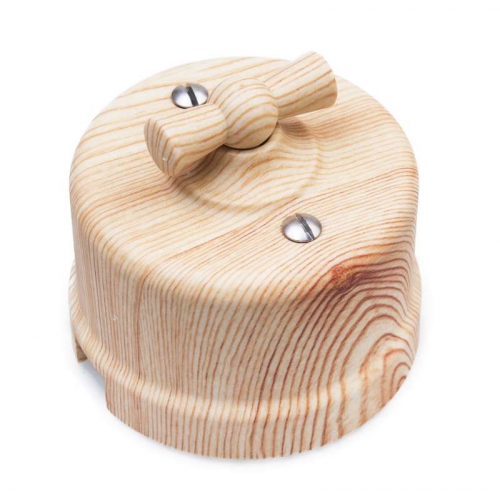 Выключатель поворотный 2-кл. ОП Лизетта 10А IP20 ретро 4 полож. ABS-пластик карельская сосна Bironi B1-202-13 B1-202-13