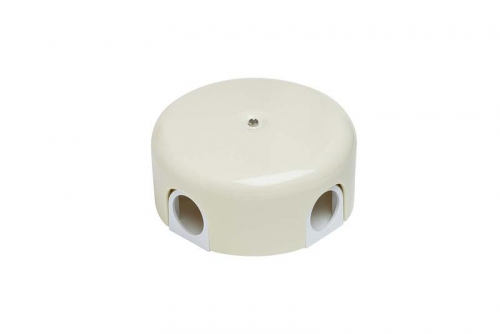 Коробка распределительная d78мм ЛИЗЕТТА (в компл. 4 кабельных ввода) ABS-пластик сл. кость Bironi B1-521-211-K B1-521-211-K