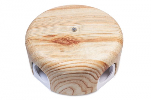 Коробка распределительная d78мм ЛИЗЕТТА (в копмл. 4 кабельных ввода) ABS-пластик карельская сосна Bironi B1-521-13-K B1-521-13-K