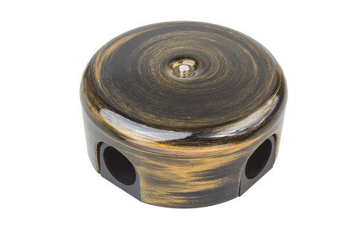 Коробка распределительная d78мм ЛИЗЕТТА (в компл. 4 кабельных ввода) ABS-пластик бронза Bironi B1-521-25-K B1-521-25-K