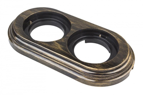 Рамка 2-м Лизетта ретро ABS-пластик бронз. Bironi BF1-620-25 BF1-620-25