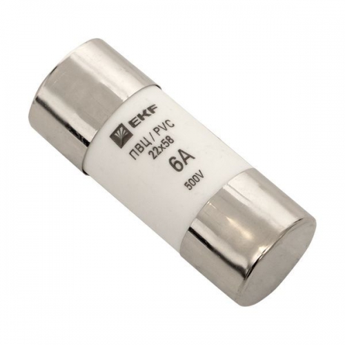Вставка плавкая цилиндрическая ПВЦ 22х58 6А EKF pvc-22x58-6 pvc-22x58-6