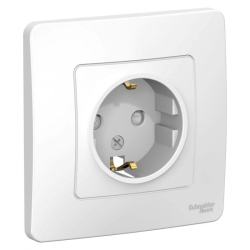 Розетка 1-м СП Blanca 16А IP20 250В с заземл. защ. шторки бел. SE BLNRS001111 BLNRS001111