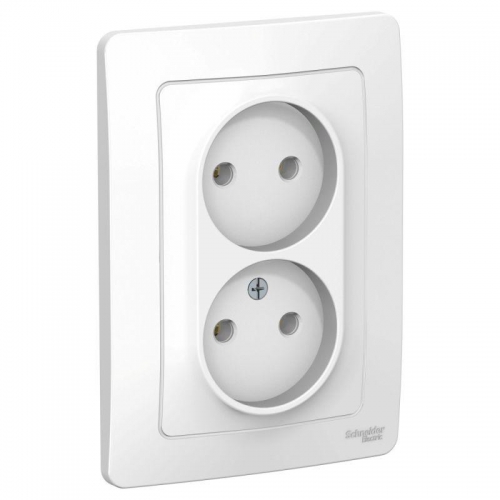 Розетка 2-м СП Blanca 16А IP20 250В без заземл. без защ. шторок бел. SE BLNRS000021 BLNRS000021