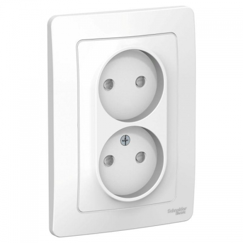 Розетка 2-м СП Blanca 16А IP20 250В без заземл. защ. шторки бел. SE BLNRS000121 BLNRS000121