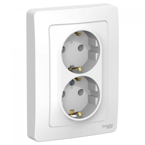 Розетка 2-м СП Blanca 16А IP20 250В с заземл. без защ. шторок бел. SE BLNRS001021 BLNRS001021