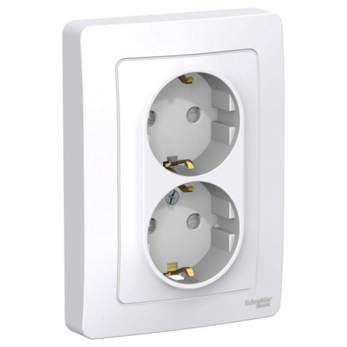 Розетка 2-м СП Blanca 16А IP20 250В с заземл. защ. шторки бел. SE BLNRS001121 BLNRS001121