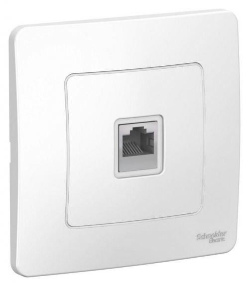 Розетка компьютерная 1-м СП Blanca RJ45 кат.5E бел. SE BLNIS045001 BLNIS045001