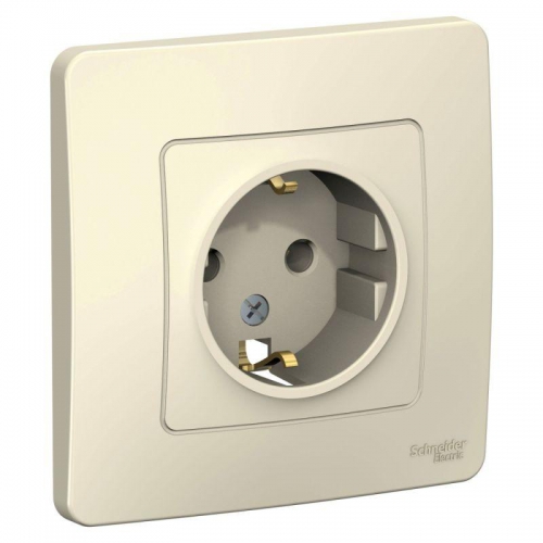 Розетка 1-м СП Blanca 16А IP20 250В с заземл. без защ. шторок молоч. SE BLNRS001012 BLNRS001012