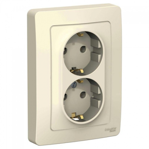 Розетка 2-м СП Blanca 16А IP20 250В с заземл. без защ. шторок молоч. SE BLNRS001022 BLNRS001022