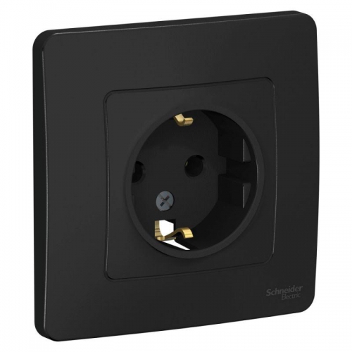 Розетка 1-м СП Blanca 16А IP20 250В с заземл. без защ. шторок антрацит SE BLNRS001016 BLNRS001016