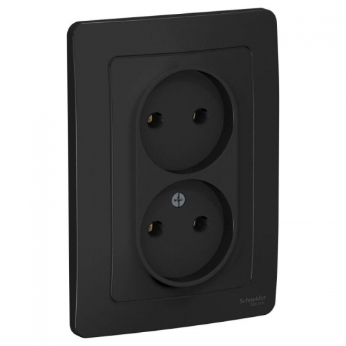 Розетка 2-м СП Blanca 16А IP20 250В без заземл. без защ. шторок антрацит SE BLNRS000026 BLNRS000026