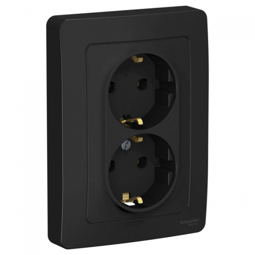 Розетка 2-м СП Blanca 16А IP20 250В с заземл. без защ. шторок антрацит SE BLNRS001026 BLNRS001026