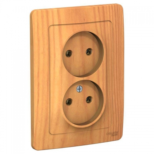 Розетка 2-м СП Blanca 16А IP20 250В без заземл. без защ. шторок ясень SE BLNRS000025 BLNRS000025