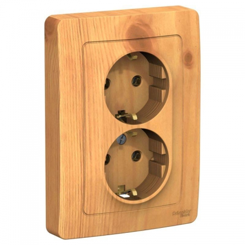 Розетка 2-м СП Blanca 16А IP20 250В с заземл. без защ. шторок ясень SE BLNRS001025 BLNRS001025