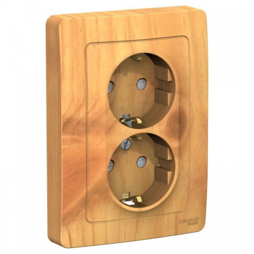 Розетка 2-м СП Blanca 16А IP20 250В с заземл. защ. шторки ясень SE BLNRS001125 BLNRS001125