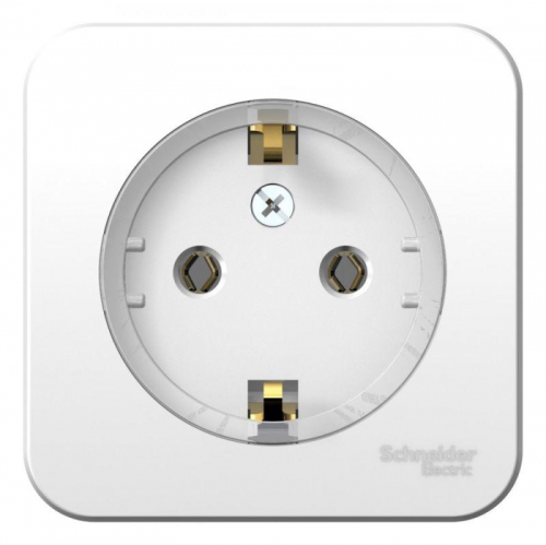 Розетка 1-м ОП Blanca 16А IP20 250В с заземл. без защ. шторок с изолир. пластиной (компакт) бел. SE BLNRA110111 BLNRA110111