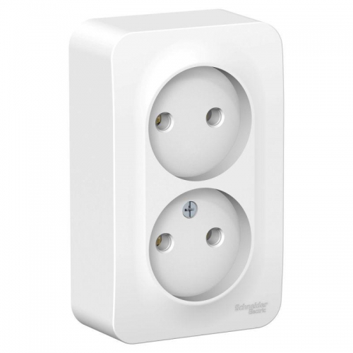 Розетка 2-м ОП Blanca 16А IP20 250В без заземл. без защ. шторок с изолир. пластиной бел. SE BLNRA000211 BLNRA000211
