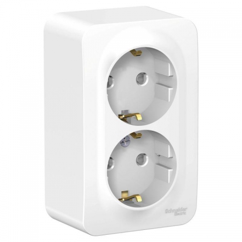 Розетка 2-м ОП Blanca 16А IP20 250В с заземл. защ. шторки с изолир. пластиной бел. SE BLNRA011211 BLNRA011211