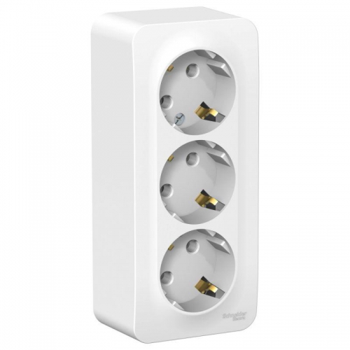 Розетка 3-м ОП Blanca 16А IP20 250В с заземл. без защ. шторок с изолир. пластиной бел. SE BLNRA010311 BLNRA010311