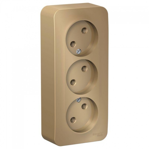 Розетка 3-м ОП Blanca 16А IP20 250В без заземл. без защ. шторок с изолир. пластиной титан SE BLNRA000314 BLNRA000314