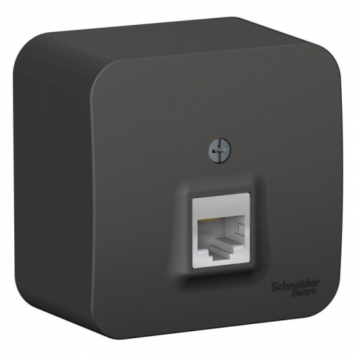 Розетка компьютерная 1-м ОП Blanca RJ45 кат.5E с изолир. пластиной антрацит SE BLNIA045006 BLNIA045006