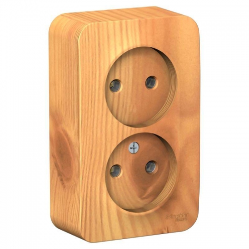 Розетка 2-м ОП Blanca 16А IP20 250В без заземл. без защ. шторок с изолир. пластиной ясень SE BLNRA000215 BLNRA000215