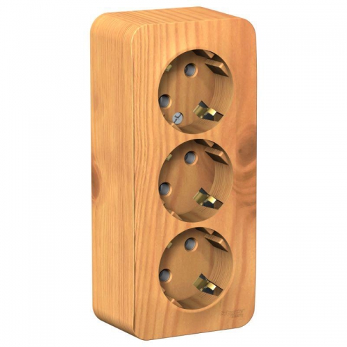 Розетка 3-м ОП Blanca 16А IP20 250В с заземл. без защ. шторок с изолир. пластиной ясень SE BLNRA010315 BLNRA010315