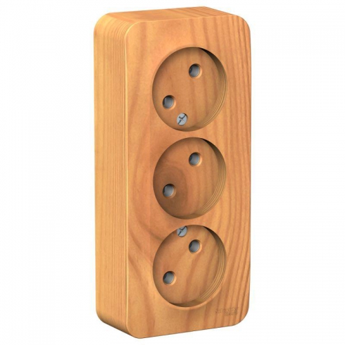 Розетка 3-м ОП Blanca 16А IP20 250В без заземл. без защ. шторок с изолир. пластиной ясень SE BLNRA000315 BLNRA000315